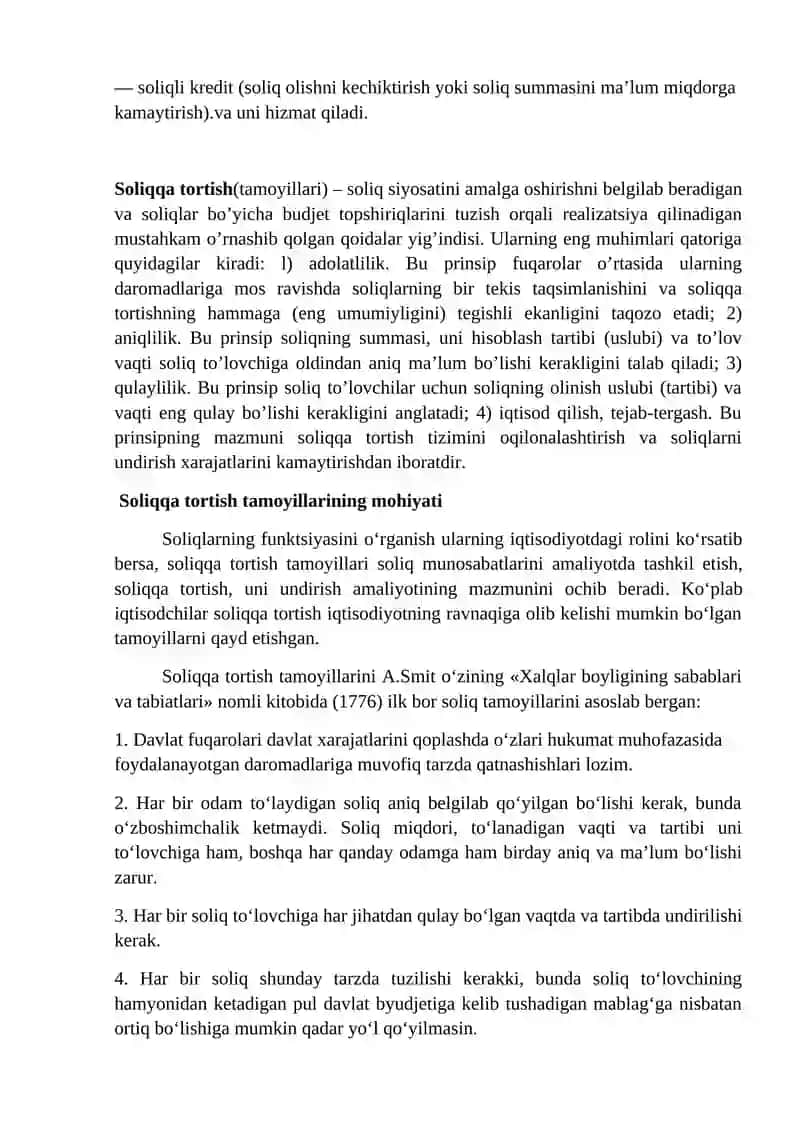 Soliqqa tortish – Soliqlarni o’ziga xos belgilari 4