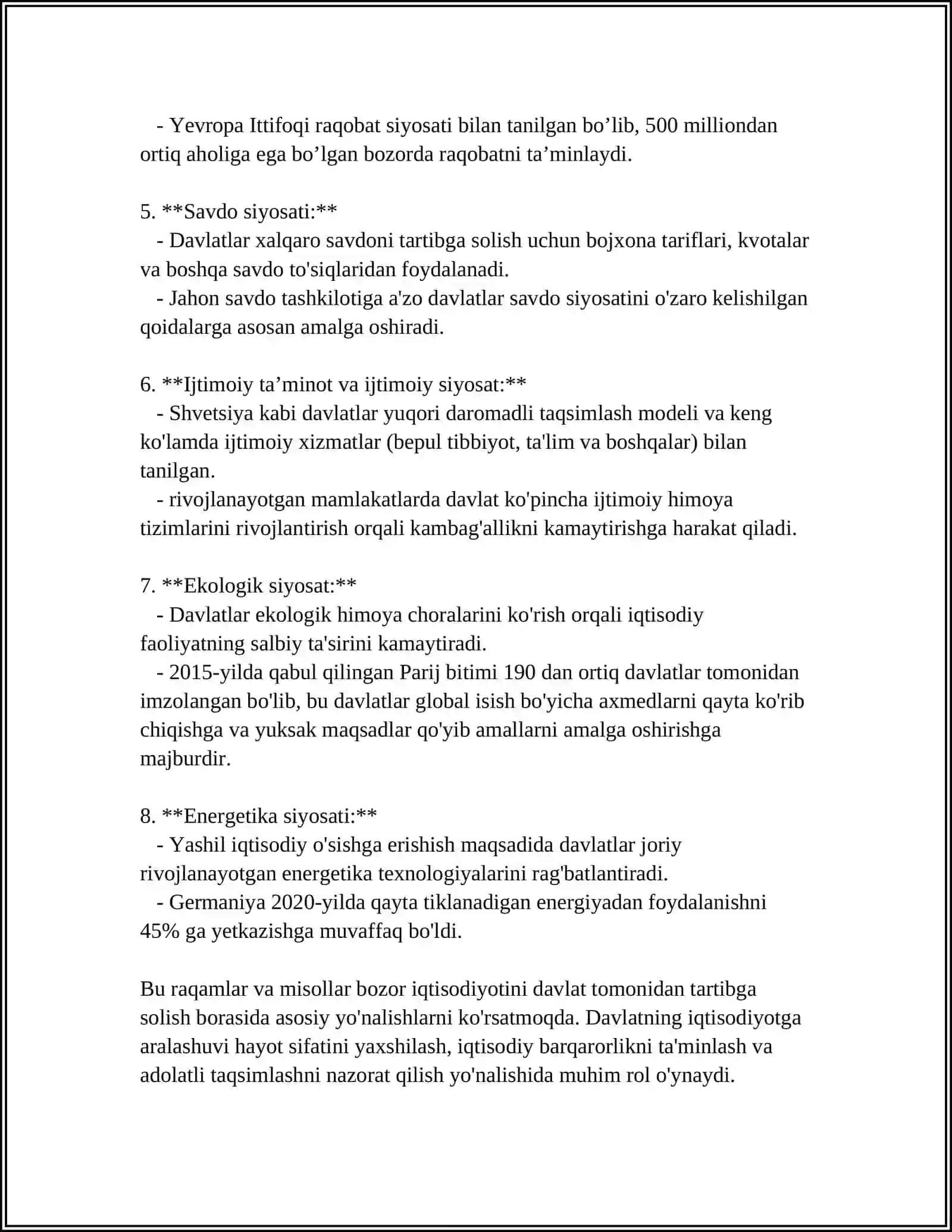 IQTISODIYOTNI DAVLAT TOMONIDAN TARTIBLASHNING CHORA TADBIRLARI 4