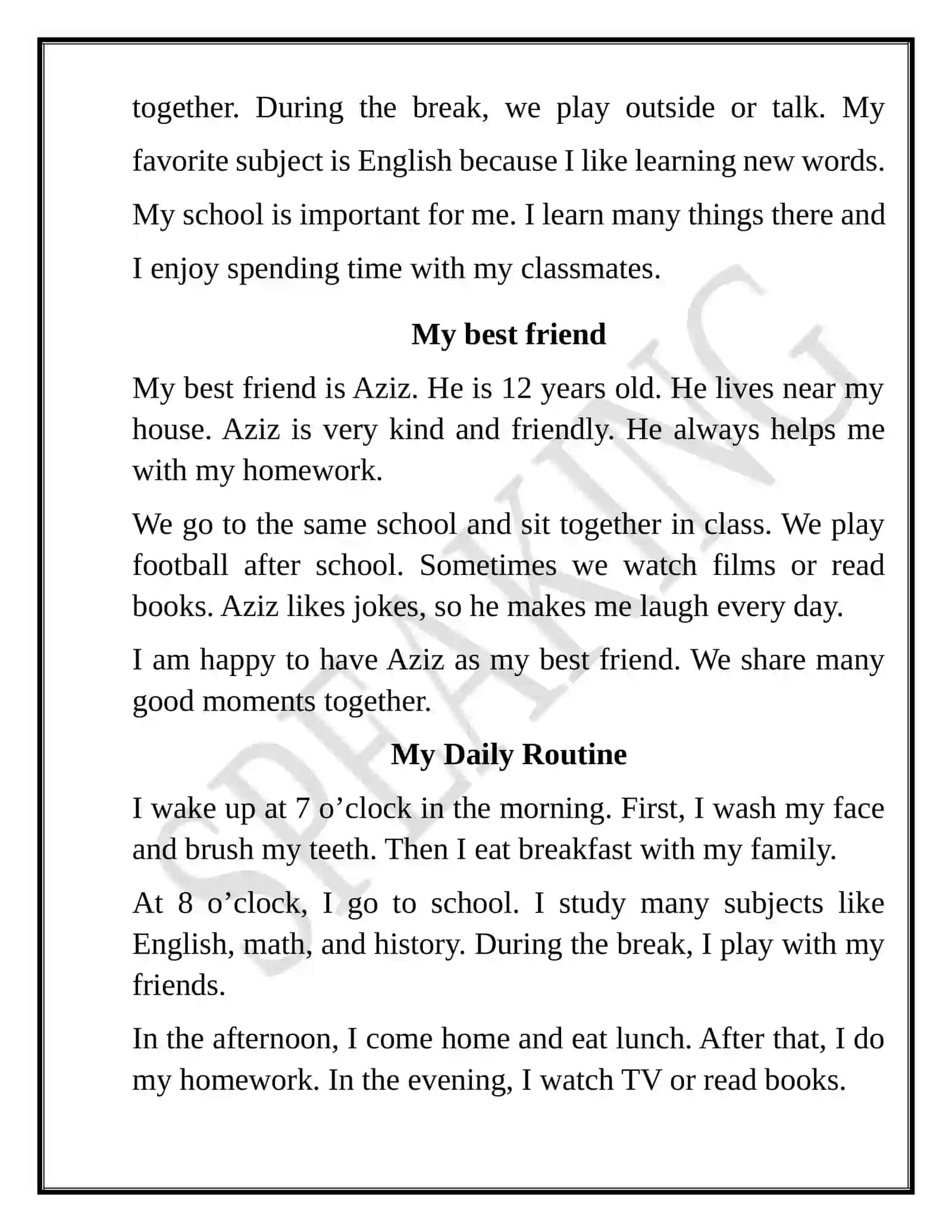 EASY SPEAKING PRACTICE FOR PUPILS 4
