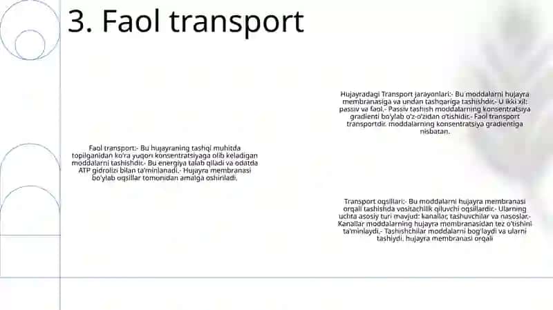 Hujayradagi Transport Jarayonlari 4