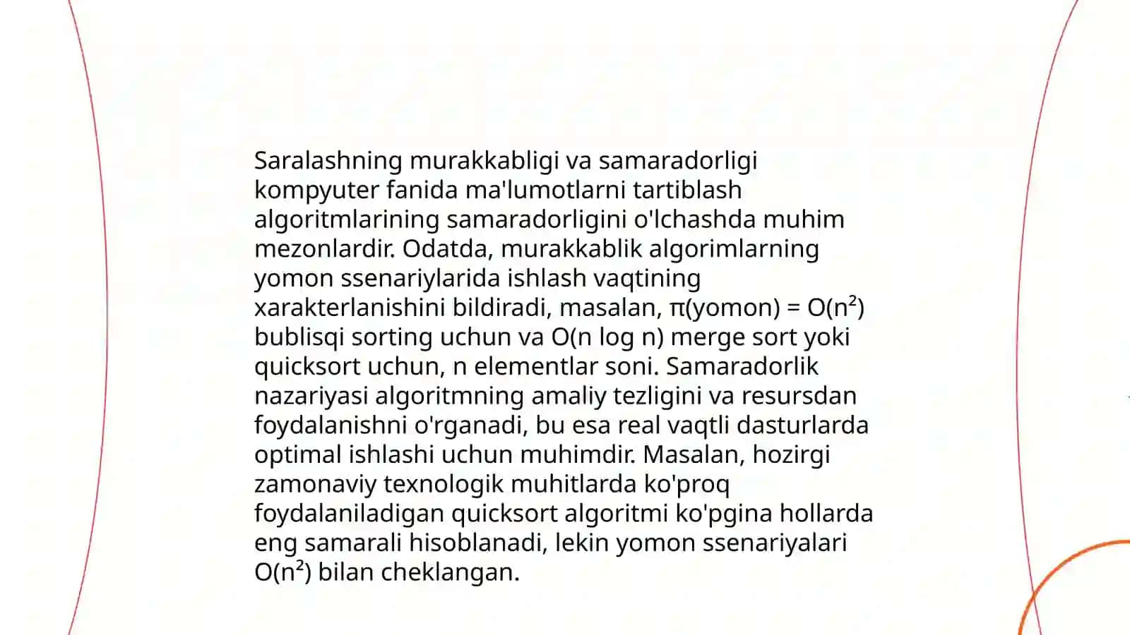 Saralashning qat'iy va yaxshilangan usullari 4