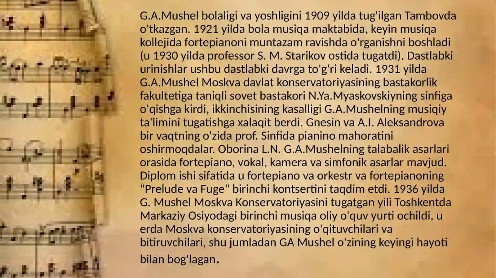 Georgiy Mushel ijodiy faoliyati 4
