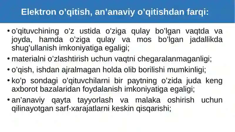 Elektron ta’lim platformalarini rivojlantirish 4