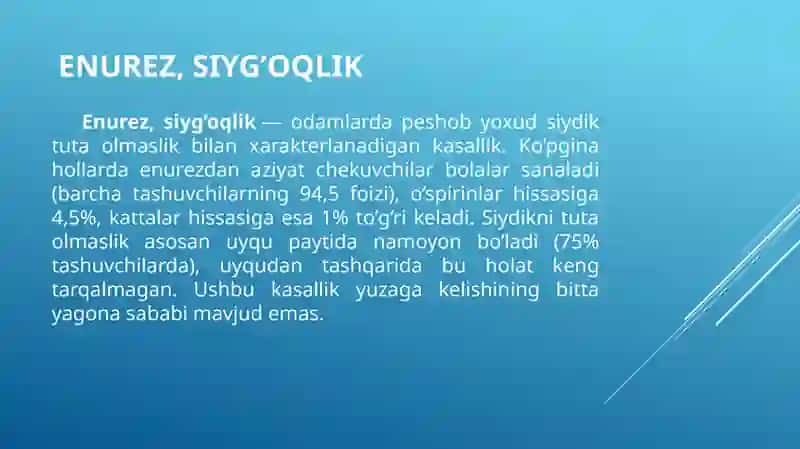 Bolalarda siydik ajratish tizimi nuqsonlari 4