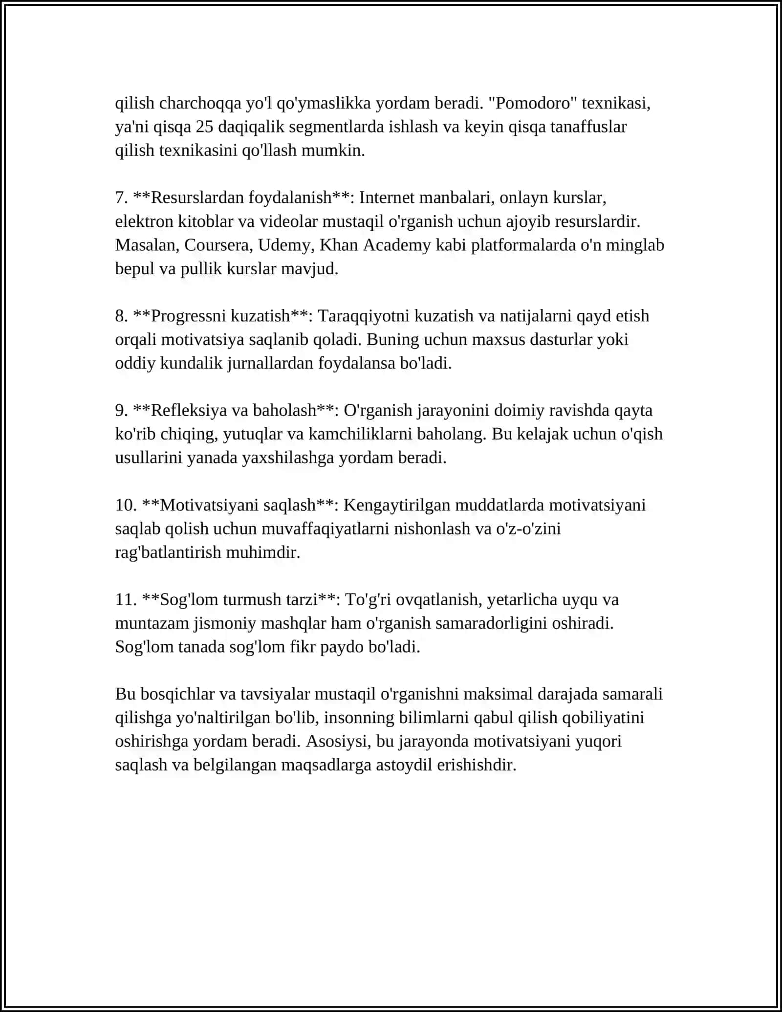 O'QISH DARSLARIDA MUSTAQIL ISHLARI 4