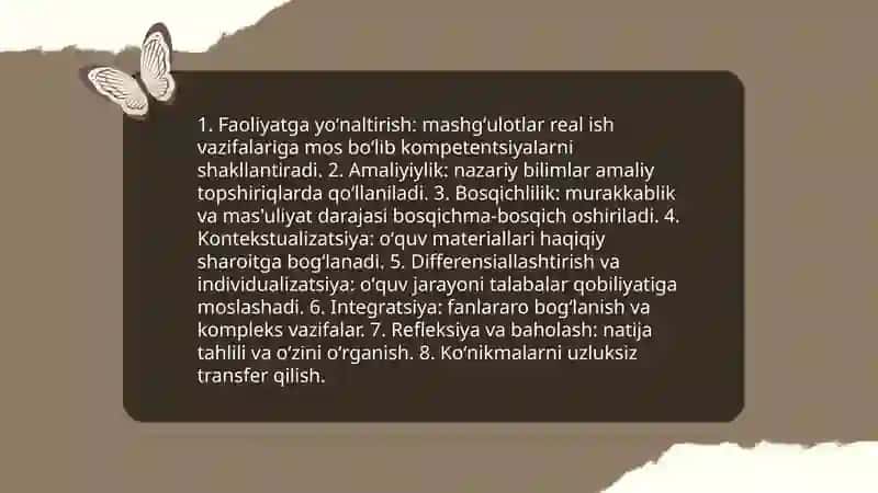 Faoliyatlar uchun didaktik ta'limot yaratish 4