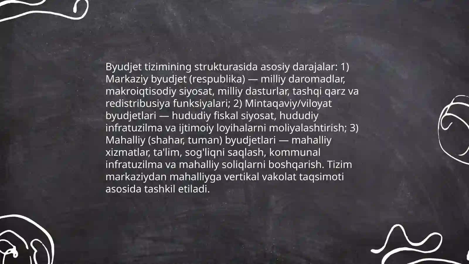 Byudjet tizimi byudjetlarning mohiyati 4