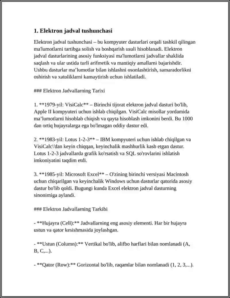 Elektron jadvallar 4