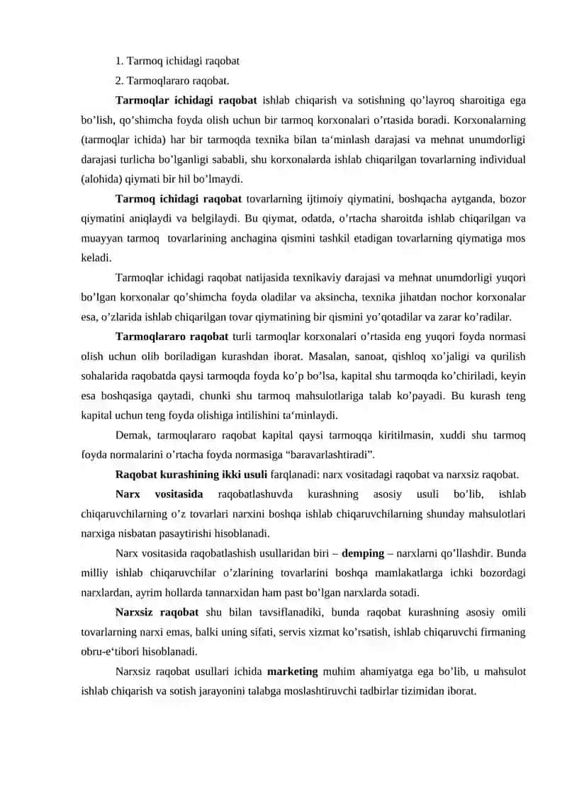 Raqobatning shakllari va usullari 4