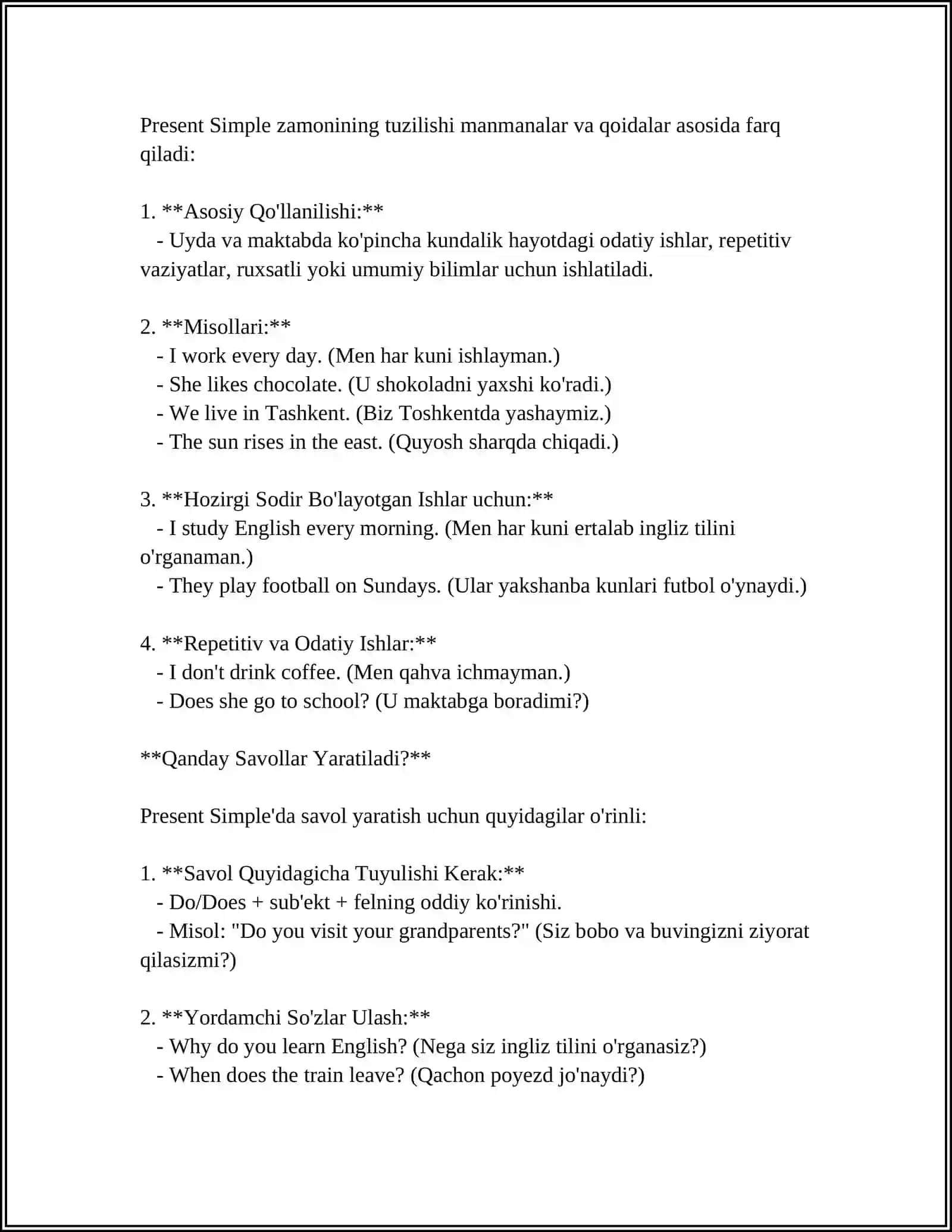 PRESENT SIMPLE 4