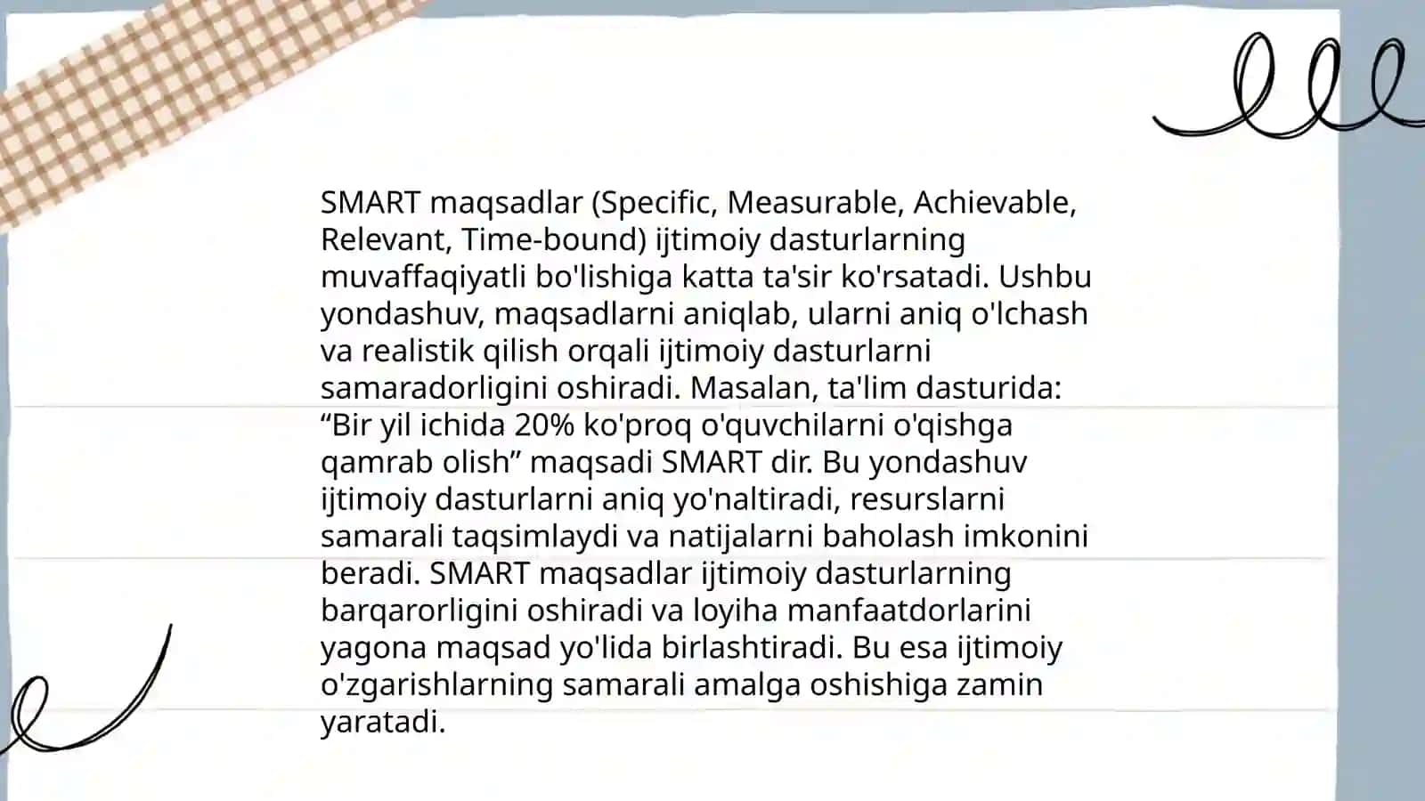 Ijtimoiy rivojlantirishda SMART 4