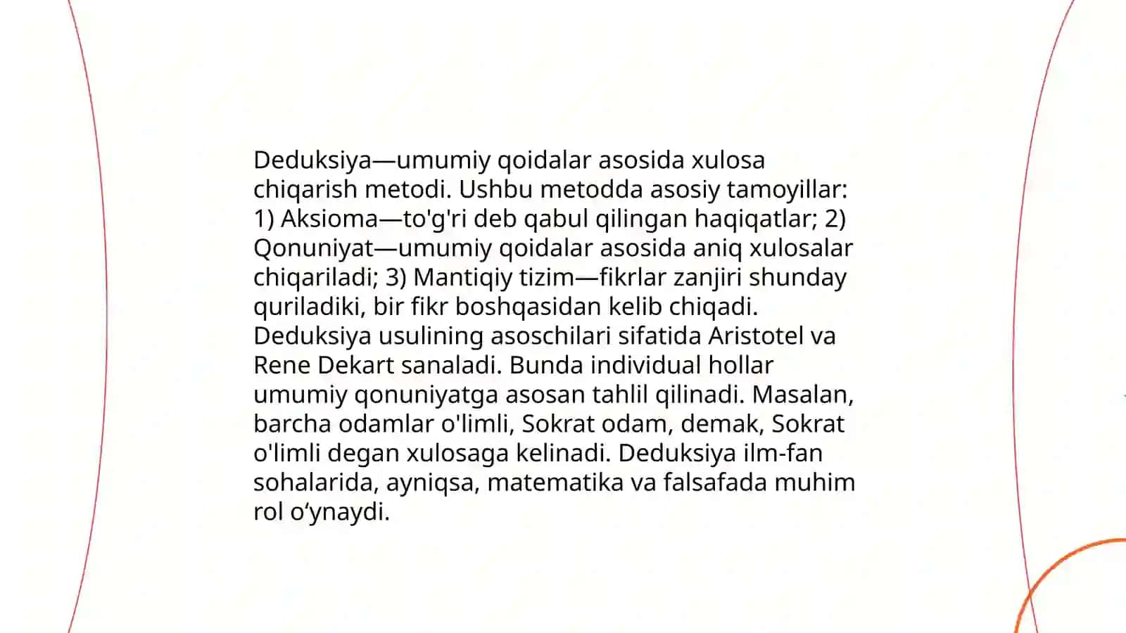 Induksiya,deduksiya va analogiya metodlari 4