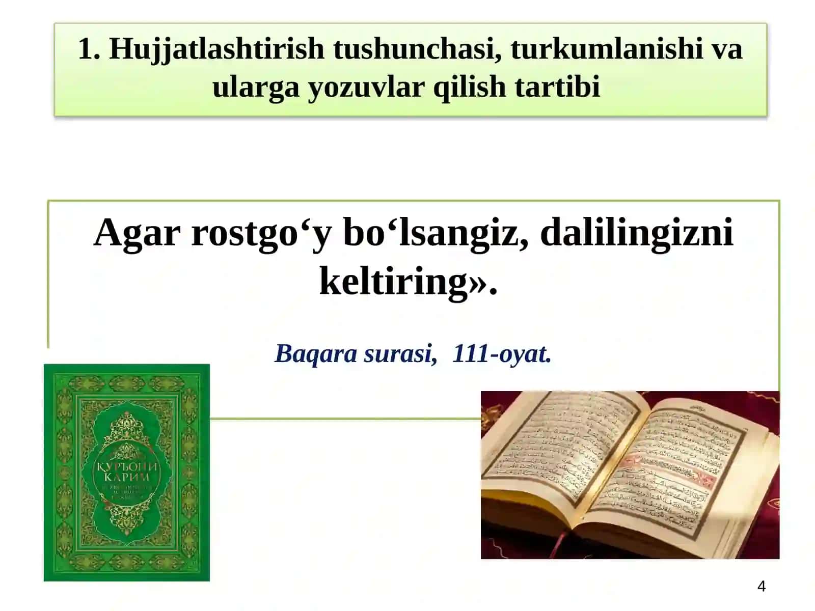 HUJJATLASНTIRISНVA INVENTARIZASIYА 4