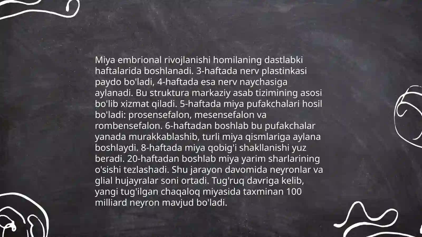 Bosh miya yarimsharlar poʻstlogʻining morfogenezi 4