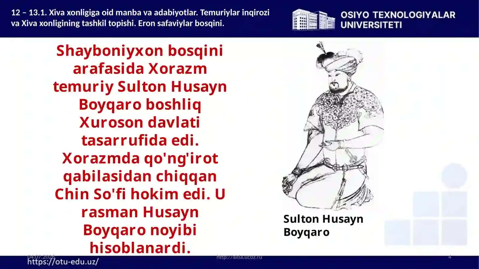 Xiva xonligiga oid manba va adabiyotlar 4