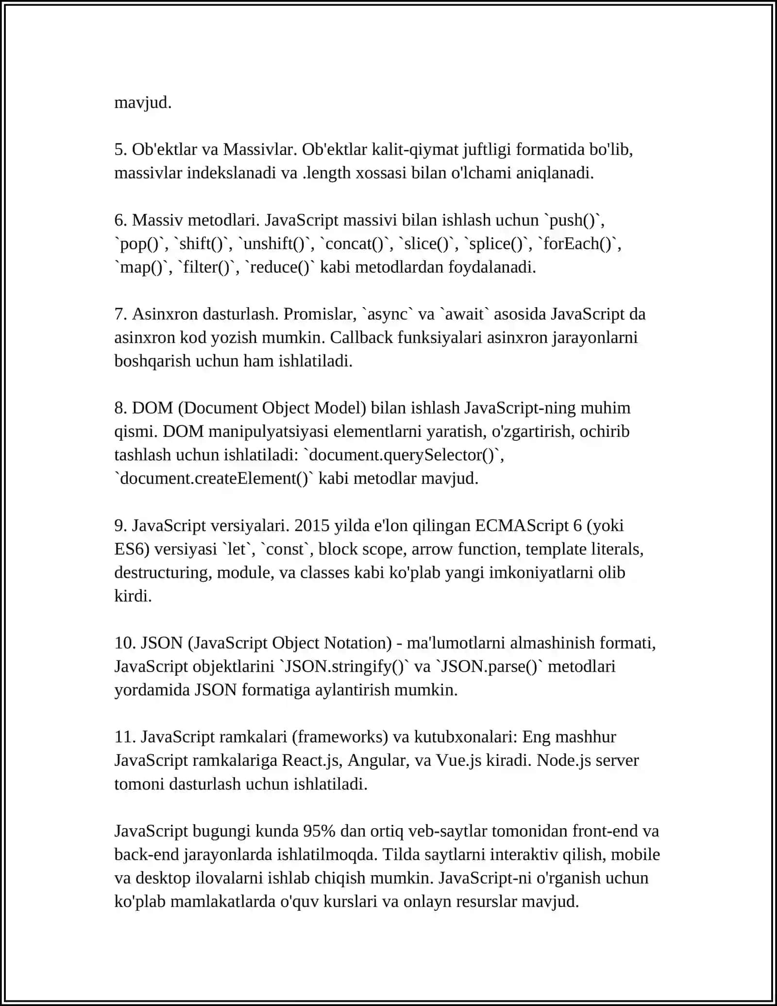 JavaScript asoslari 4