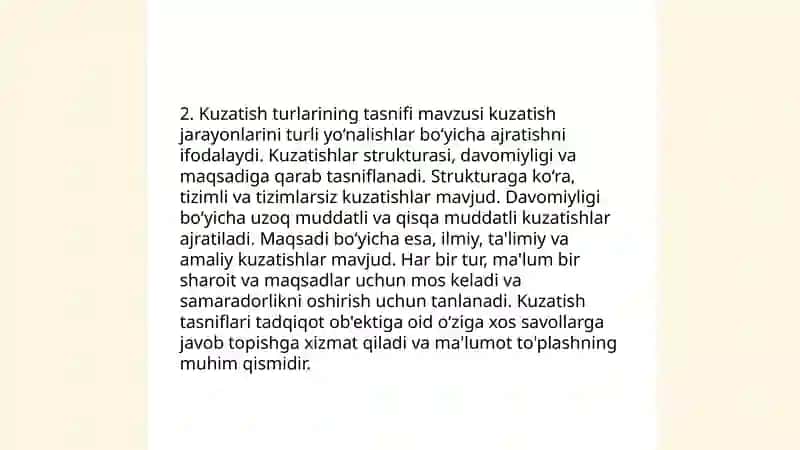 Kuzatish va uning turlari 4
