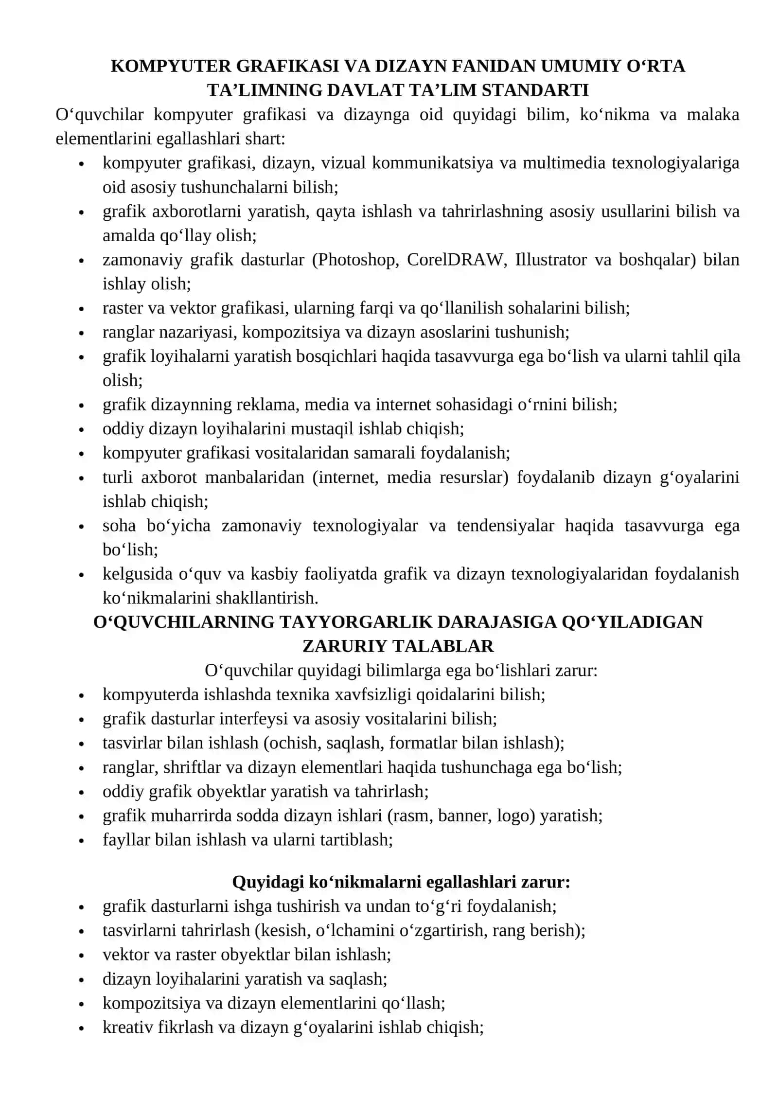 Informatika fanidan pedagogik amaliyot 4