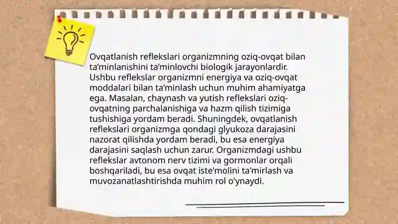 Biologik ahamiyatiga ko'ra reflekslarning turlari 4