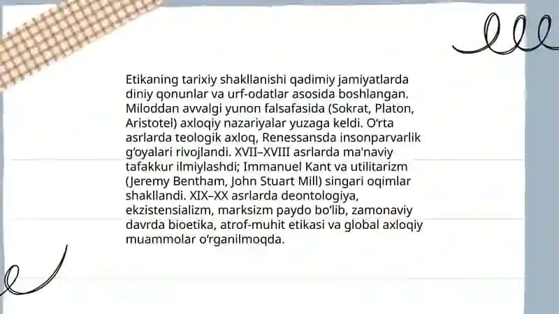 Etikaning mohiyati va ahamiyati 4