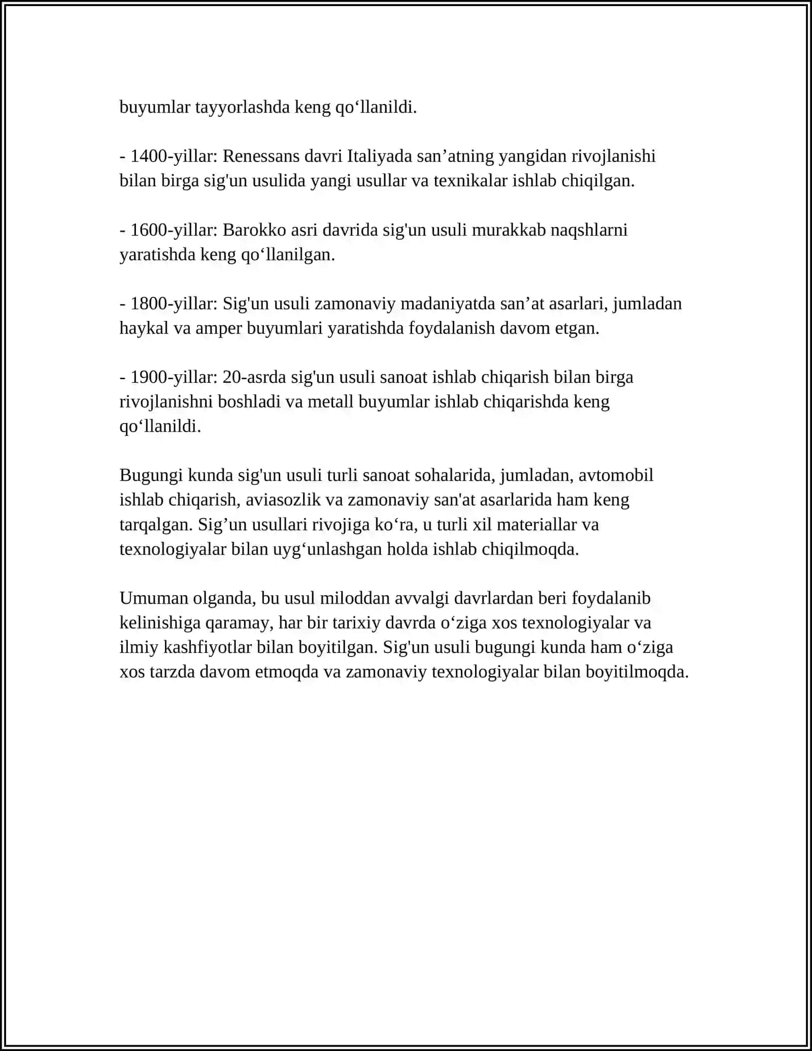 SIGUN USULI KELIB CHIQISHI VA HOZIRDA QO'LLANILISHI 4