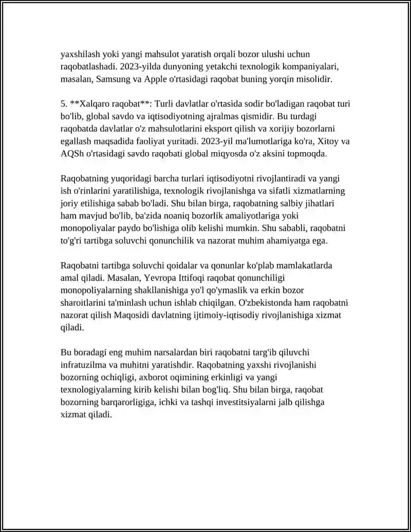 RAQOBAT VA MONOPOLIYA 4