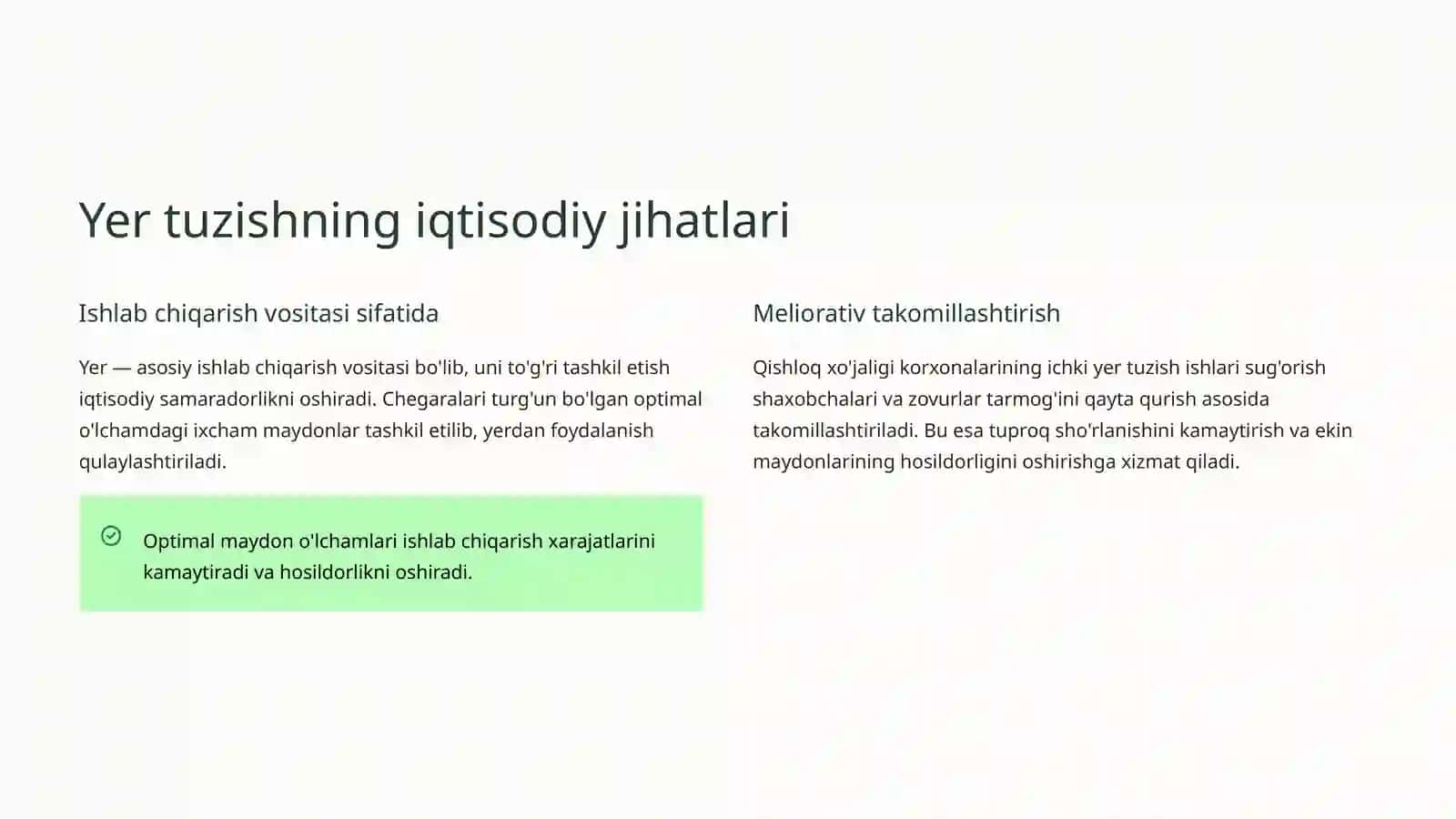 Yer tuzishning iqtisodiy asoslari 4