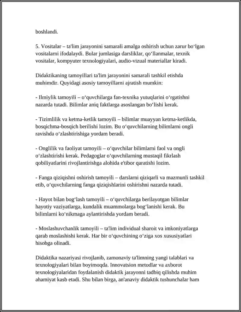 DIDAKTIKA - PEDAGOGIK TA'LIM NAZARIYASI 4
