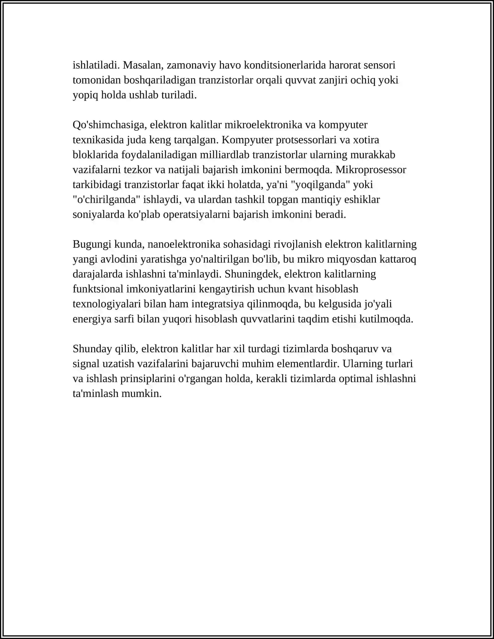 ELEKTRON KALITLAT VAZIFASI 4
