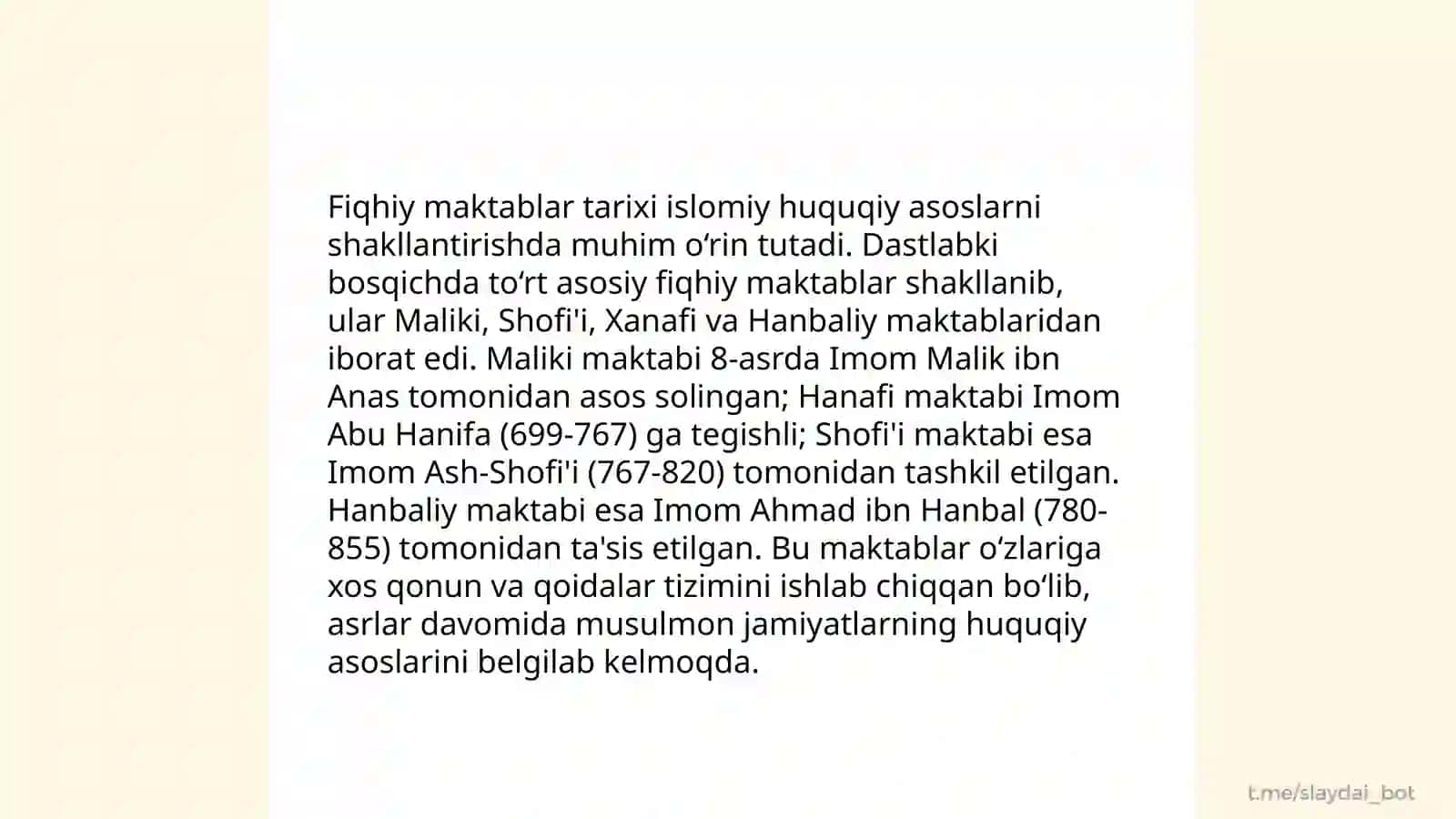 Islom fiqhiy makablari 4