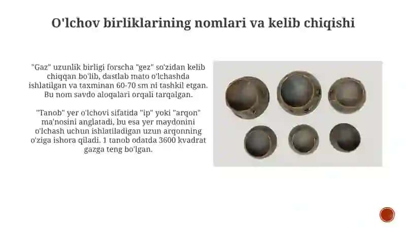 MARKAZIY OSIYODAGI QADIMIY OʻLCHOVLARI VA OʻLCHOV BIRLIKLARI 4