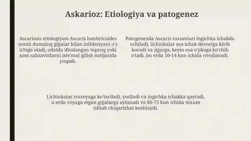 Dumaloq gijalar (askaridoz) 4