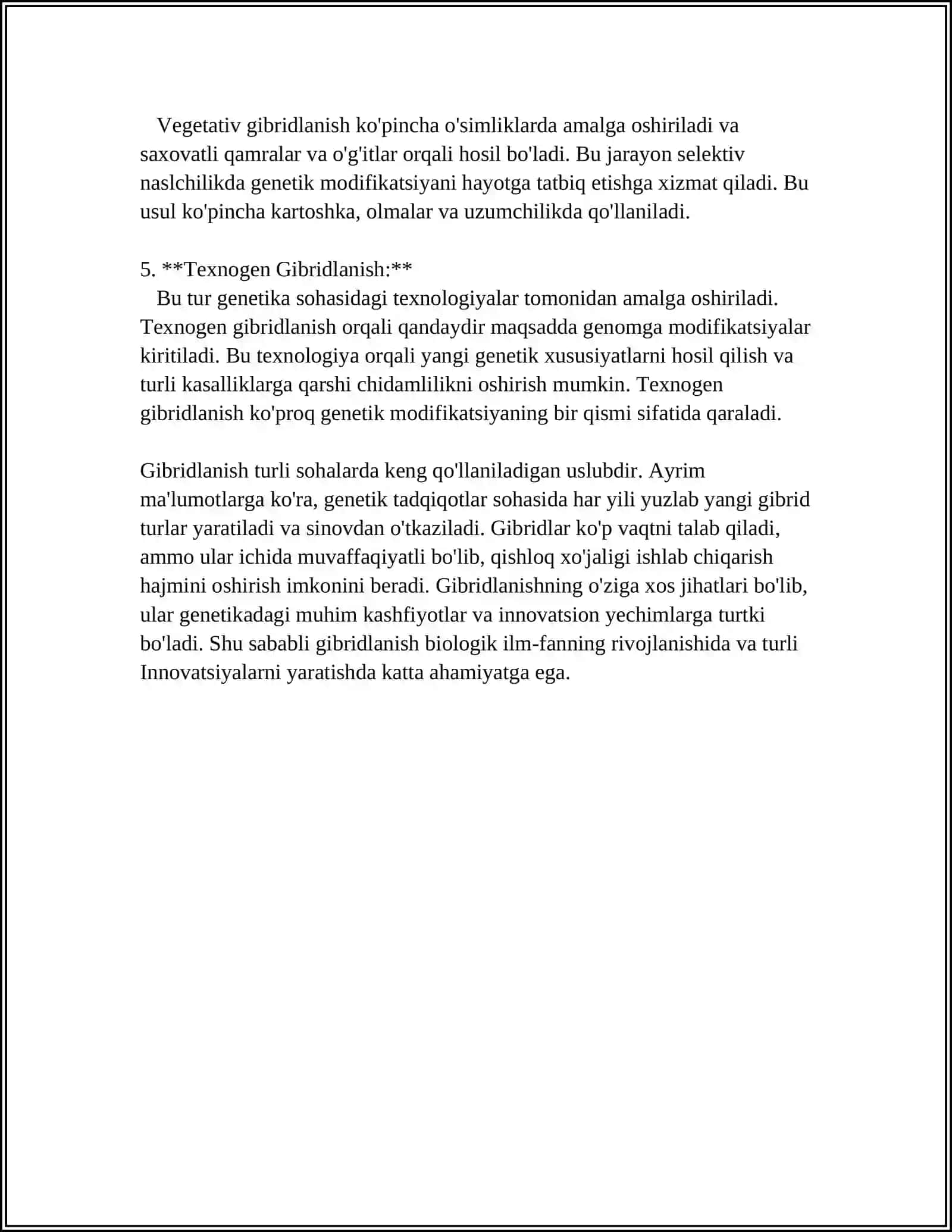 REFERAT Mavzu: GIBRIDLANISH 4