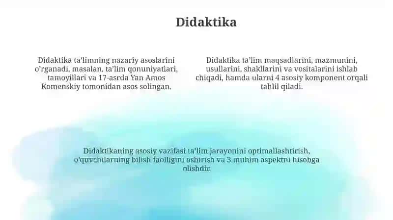 Umumiy pedagogikaning asosiy tarmoqlari 4