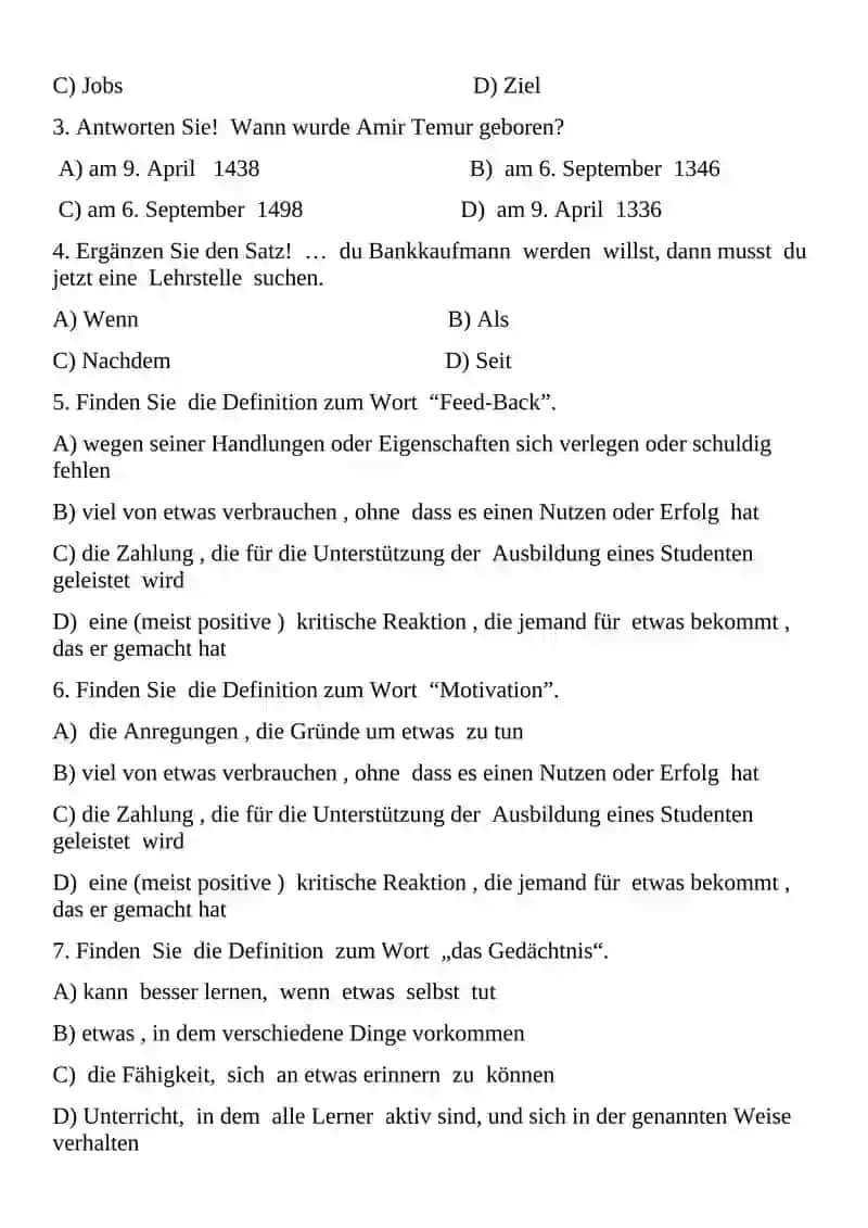 Teste für die 10. Klasse 4