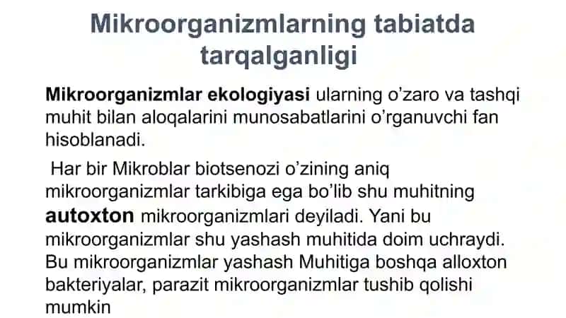 Mikroorganizm larning ekologiyasi 4