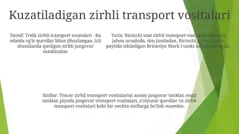 Jangovor Mashinalarning Ummumiy Tasnifi 4