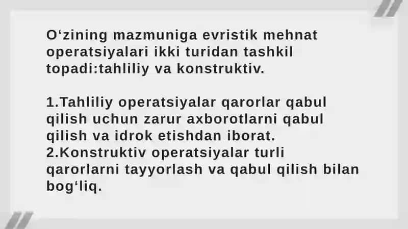Mehnatini tashkil etish 4