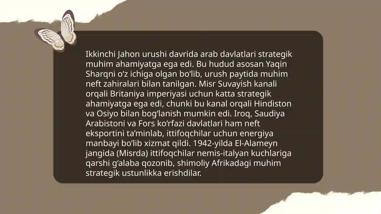 Arab davlatlari 2-jahon urushi yillarida 4