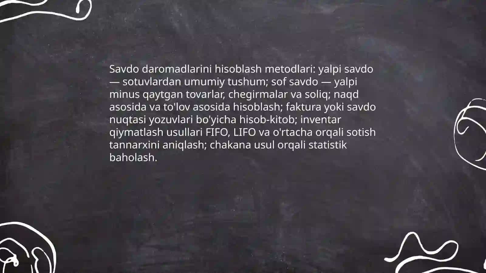 Savdo korxonalarining daromadlari va ahamiyati 4