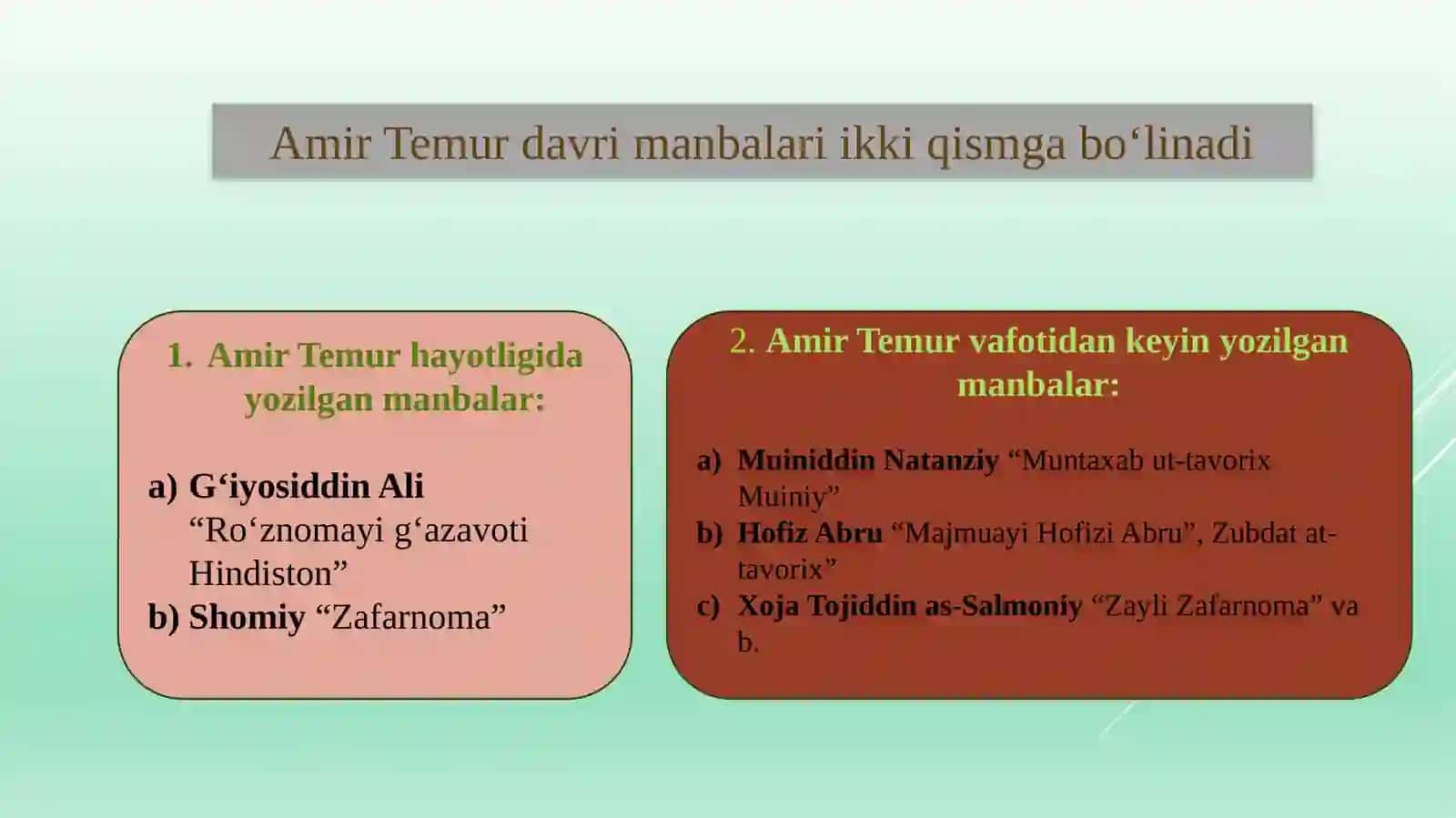 Amir Temur davri manbalari 4