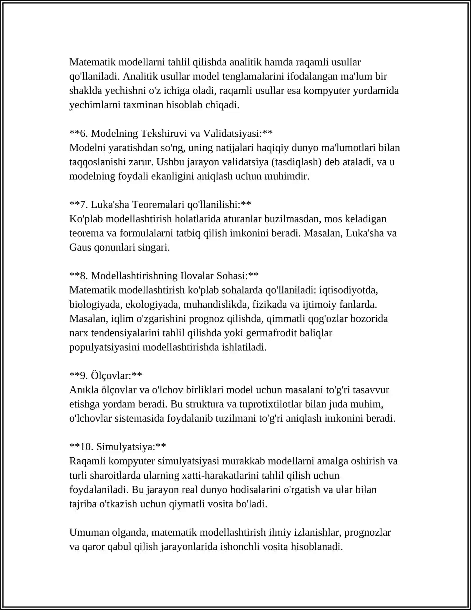Matematik Modellashtirishning Asosiy Tushunchalari 4
