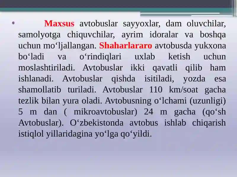 Shahar transporti turlari 4