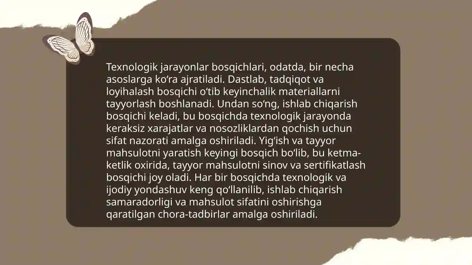 Texnologik sxemaning tahlili 4