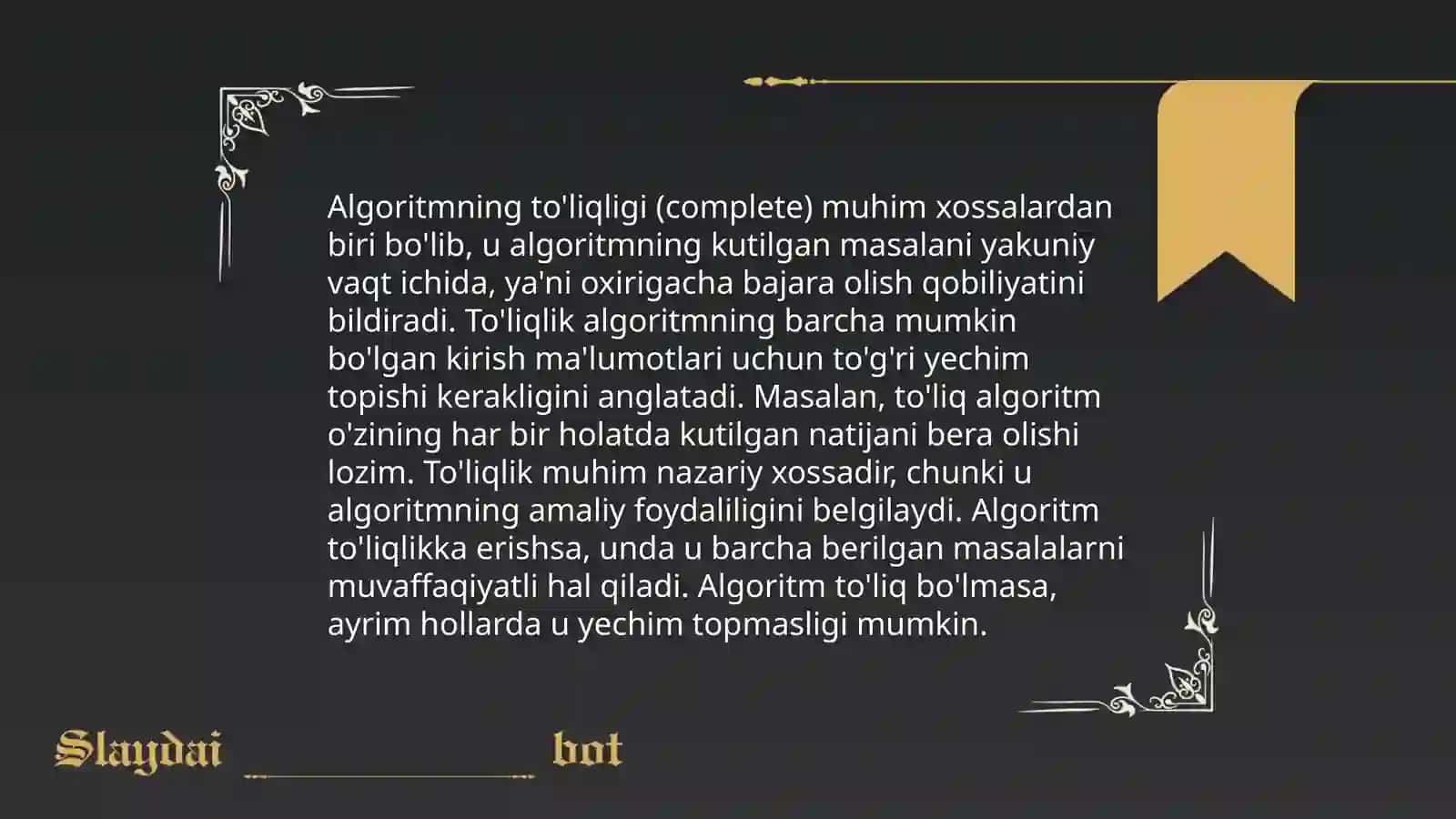 Algoritmlar haqida tushuncha 4