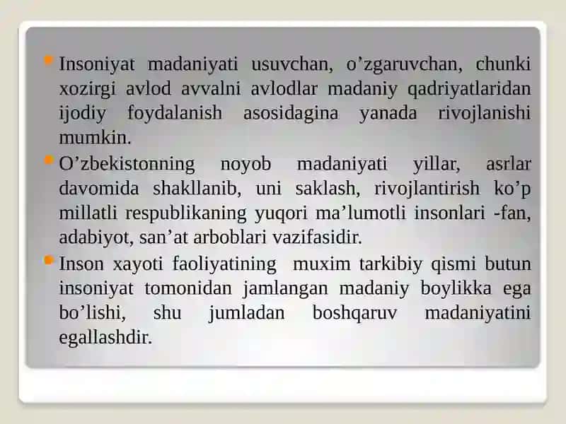 Menejment madaniyati va uslublari 4