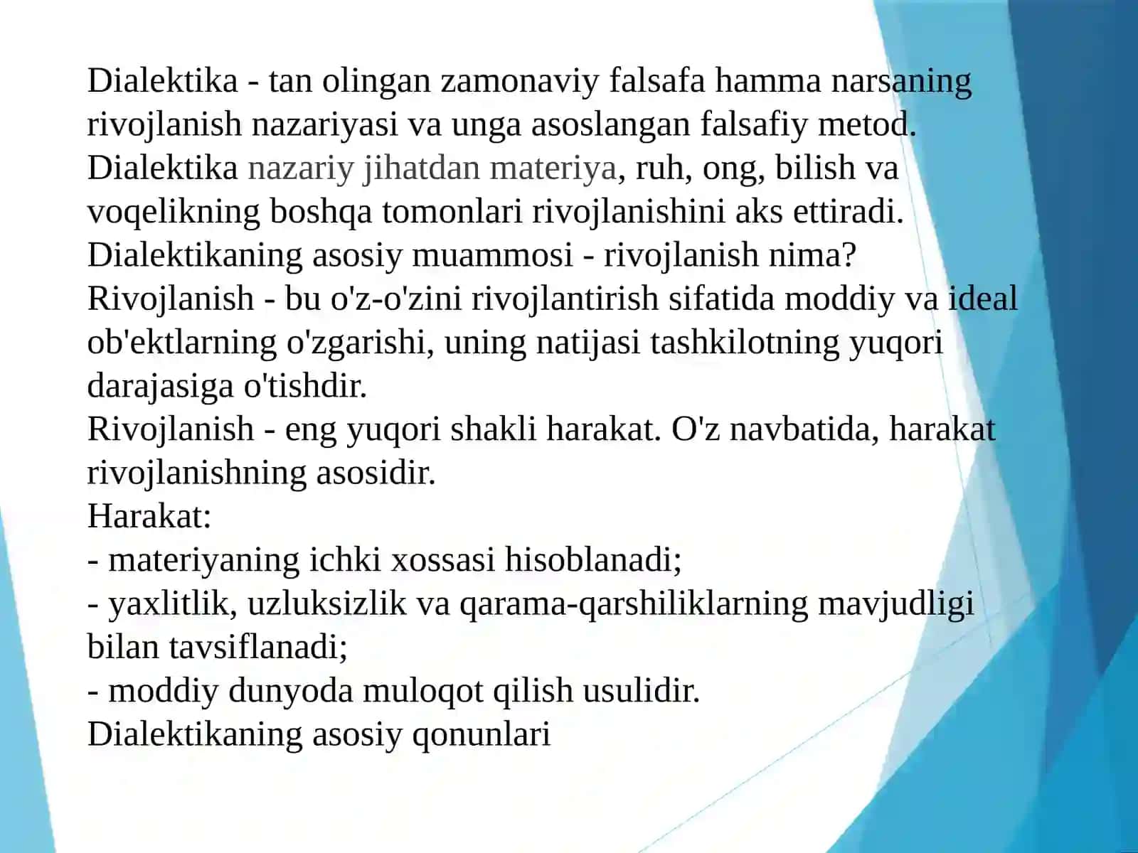 Rivojlanishning umumiy qonunyatlari va kategoriyalari 4