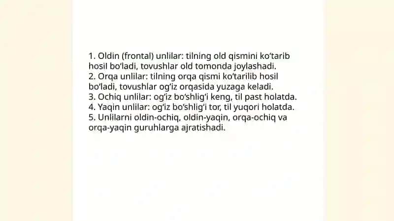 Unlilarning oʻqilish qoidalari 4