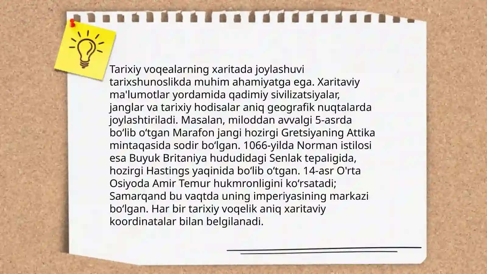Tarixiy obyekt, tarixiy voqea va hodisalarni plan va kartada tasvirlash 4