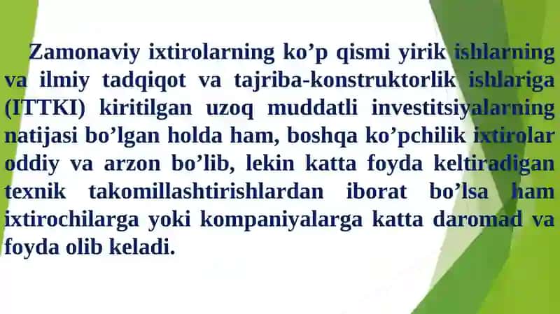 Ilmiy kashfiyotlar, Ixtirolar va Ularni Litsenziyalash 4